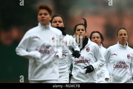 ESCLUSIVA Milano Foto Spada/LaPresse 30 Gennaio 2019 Reggio Emilia ( Italia ) sport calcio Milan vs Sassuolo femminile - Coppa Italia 2018/2019 - Quarti di Finale - Nella foto: giugliano mendes Thaisa esclusivo a Milano Foto Spada/LaPresse gennaio 30 , 2019 Milano ( Italia ) sport soccer Milan vs Sassuolo femminile - Coppa Italia - Quarti di Finale - nel pic: giugliano mendes Thaisa Foto Stock