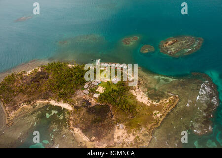 Panama e isole San Blas, Kuna Yala, vista aerea dell'isola Foto Stock