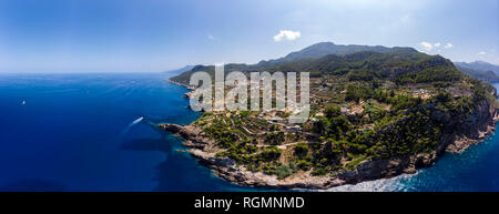 Spagna, Baleares, Mallorca, Regione Banyalbufar, West Coast, Serra de Tramuntana, Punta de Na Frenanda Foto Stock