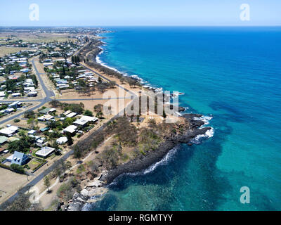 Aereo della comunità costiera di Elliott Heads Queensland, Australia Foto Stock