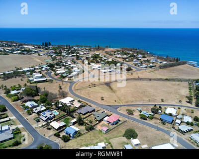 Aereo della comunità costiera di Elliott Heads Queensland, Australia Foto Stock