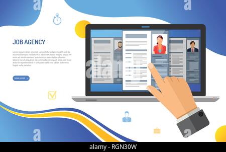 Occupazione online e il concetto di assunzione Illustrazione Vettoriale