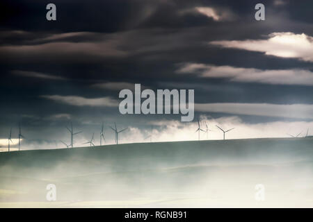 Gran Bretagna, Scozia, East Lothian, Lammermuir HIlls, Crystal Rig Wind Farm Foto Stock