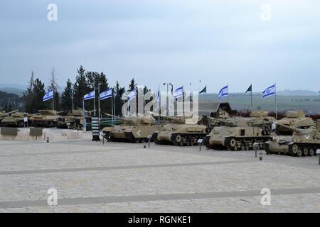 Carri armati israeliani al carro armato israeliano museo di Latrun Foto Stock