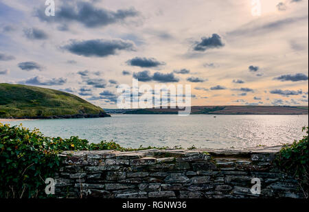 Vista del paesaggio di Daymer Bay, North Cornwall, Inghilterra Foto Stock