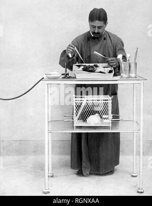 La scienza, la vivisezione 1911 Foto Stock
