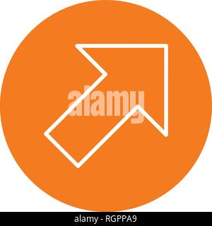 Destra Up Icona vettore Illustrazione Vettoriale