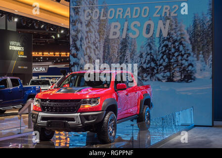 DETROIT, MI/STATI UNITI D'America - 14 gennaio 2019: UN 2019 Chevy Colorado ZR2 Bison carrello al North American International Auto Show (NAIAS). Foto Stock