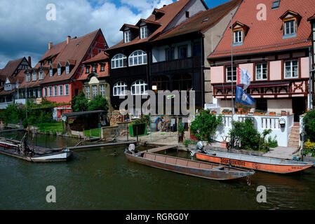 Altstadtviertel Klein Venedig Am Regnitzufer, Bamberg, Oberfranken, Franken, Bayern, Deutschland, Europa Foto Stock