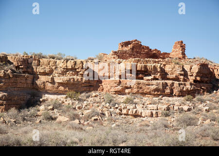 Wupatki National Monument si trova a circa 30 miglia a nord di Flagstaff, AZ nella pittoresca alta regione desertica appena ad ovest del tocco di colore Foto Stock