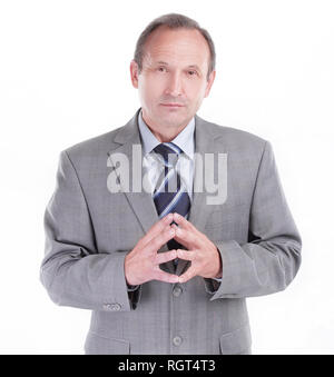 Imprenditore responsabile su uno sfondo bianco. foto con spazio di copia Foto Stock