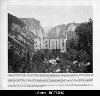 Yosemite Valley da artisti' Point, California, Stati Uniti, antichi fotografia americana, 1893 Foto Stock
