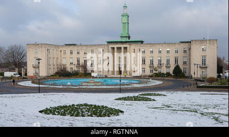 Vista generale GV di Waltham Forest Town Hall, strada forestale, Walthamstow, E17 4JF Foto Stock