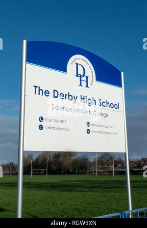 Derby di alta scuola in Bury, Lancashire. Foto Stock