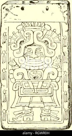 . Bollettino. Etnologia. 352 Bureau of American etnologia Fbull. 60 se mediante attrito witli sabbia fine. Su wasliing fuori tlie foro tlie pezzo più grande di pietra che ho scoperto tliat il tubo di osso non aveva esteso al fine di tlie l)l'o-ring dal basso; che di fatto raggiunto solo a metà strada e che la dimensione del foro è diminuito in modo che esso non poteva entrare più lontano. Per la pulizia e la messa a terra il fatto è stato sviluppato che i fori da estremità opposte della compressa non aveva incontrato accuratamente, come indicato nella figura [213, a] , . e la conclusione è stata che in una volta raggiunta la seminatrice è stata probabilmente essendo e Foto Stock