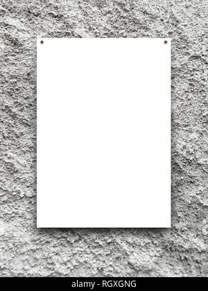 Vuoto telaio inchiodato sulla ruvida di cemento grigio Sfondo a parete Foto Stock