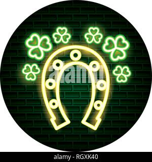 Il giorno di san patrizio neon Illustrazione Vettoriale