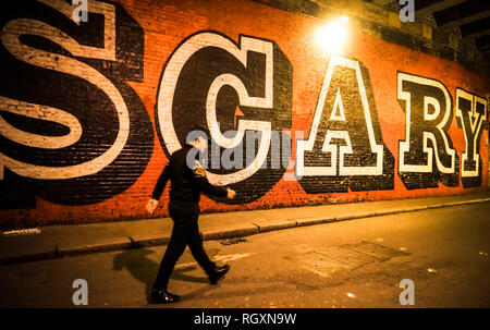 London Shoreditch Rivington Street Scary Foto Stock