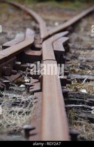 Chiusura del binario ferroviario sulla giunzione di Prince Edward Island in Canada Foto Stock