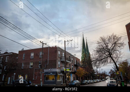 MONTREAL, Canada - 6 Novembre 2018: Eglise Sainte Cecile chiesa cattolica di monumento, nel centro del quartiere Villeray, a Montreal, Quebec, durante Foto Stock