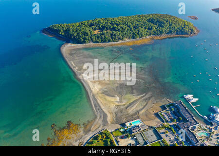 Bar isola ponte di terra, Bar Island, Bar Harbor, Maine, Stati Uniti d'America Foto Stock