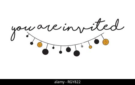 Anno nuovo invito alla festa insieme di modelli. Anno nuovo biglietti di auguri o poster Illustrazione Vettoriale