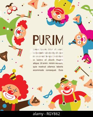 Purim template design, Jewih holiday illustrazione vettoriale Illustrazione Vettoriale