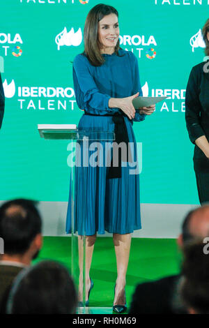 Madrid, Spagna. 31 gennaio, 2019. Regina Letizia di Spagna partecipa alla reception per il "borse di studio per il Master e la ricerca di aiuto della Fundación Iberdrola 2018 a Iberdrola uffici su gennaio 31, 2019 a Madrid, Spagna. Gennaio31, 2019. Credito: Jimmy Olsen/Media punzone ***Nessuna Spagna***/Alamy Live News Foto Stock