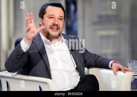 Matteo Salvini Roma il 31 gennaio 2019. Il ministro italiano degli affari interni appare come una valutazione sul programma tv Porta a Porta Foto Samantha Zucchi Insidefoto Foto Stock