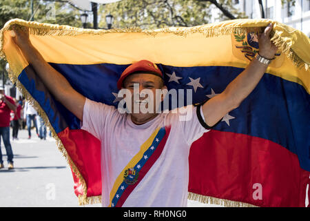 Caracas, Venezuela. 31 gennaio, 2019. La dimostrazione al di fuori del palazzo presidenziale Miraflores a sostegno di Nicolas Maduro, Caracas - Venezuela, 31 gennaio 2019. Credito: Elyxandro Cegarra/ZUMA filo/Alamy Live News Foto Stock