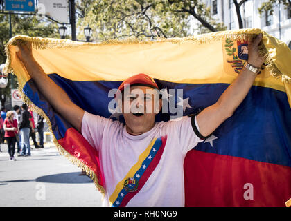 Caracas, Venezuela. 31 gennaio, 2019. La dimostrazione al di fuori del palazzo presidenziale Miraflores a sostegno di Nicolas Maduro, Caracas - Venezuela, 31 gennaio 2019. Credito: Elyxandro Cegarra/ZUMA filo/Alamy Live News Foto Stock