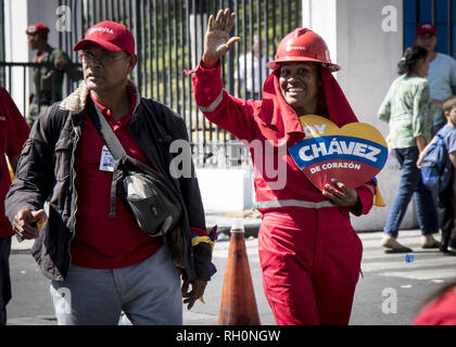 Caracas, Venezuela. 31 gennaio, 2019. Sto Chavez, dimostrazione al di fuori del palazzo presidenziale Miraflores a sostegno di Nicolas Maduro, Caracas - Venezuela, 31 gennaio 2019. Credito: Elyxandro Cegarra/ZUMA filo/Alamy Live News Foto Stock