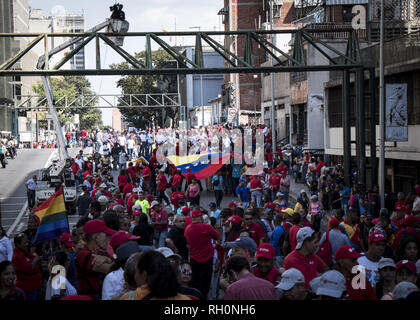 Caracas, Venezuela. 31 gennaio, 2019. La dimostrazione al di fuori del palazzo presidenziale Miraflores a sostegno di Nicolas Maduro, Caracas - Venezuela, 31 gennaio 2019. Credito: Elyxandro Cegarra/ZUMA filo/Alamy Live News Foto Stock