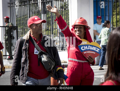 Caracas, Venezuela. 31 gennaio, 2019. Sto Chavez, dimostrazione al di fuori del palazzo presidenziale Miraflores a sostegno di Nicolas Maduro, Caracas - Venezuela, 31 gennaio 2019. Credito: Elyxandro Cegarra/ZUMA filo/Alamy Live News Foto Stock