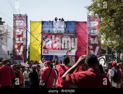 Caracas, Venezuela. 31 gennaio, 2019. La dimostrazione al di fuori del palazzo presidenziale Miraflores a sostegno di Nicolas Maduro, Caracas - Venezuela, 31 gennaio 2019. Credito: Elyxandro Cegarra/ZUMA filo/Alamy Live News Foto Stock