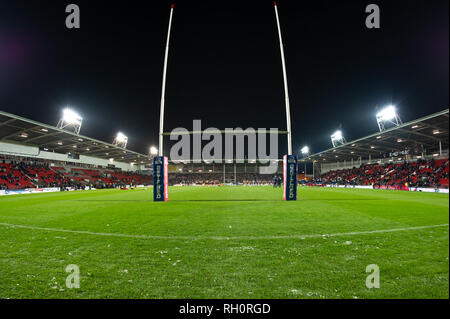 St Helens, Regno Unito. Il 31 gennaio 2019 , totalmente Wicked Stadium, St Helens, Inghilterra; Betfred Super League, Round 1, St Helens Vs Wigan Warriors, prima che il credito di gioco: News immagini /Alamy Live News Foto Stock