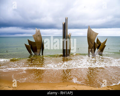 Omaha Beach Memorial, Saint Laurent sur Mer Calvados, Normandia, Frankce, Europa Foto Stock