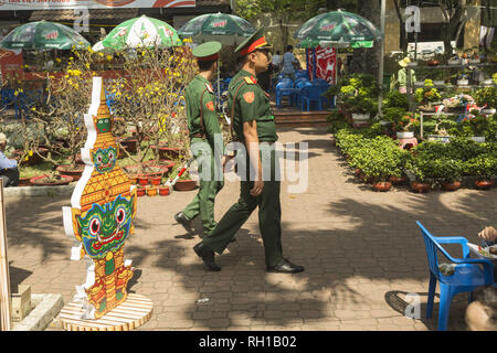 Mercato dei fiori in Ho Chi Minh, Vietnam Foto Stock