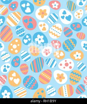 Pasqua pattern senza giunture con colorate uova decorate Illustrazione Vettoriale
