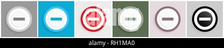Icona meno impostato, illustrazioni vettoriali in 6 opzioni per la progettazione web e applicazioni per dispositivi mobili Illustrazione Vettoriale