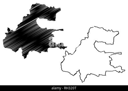 Presov città (Slovacchia, Repubblica Slovacca city) mappa illustrazione vettoriale, scribble schizzo città di Presov mappa Illustrazione Vettoriale