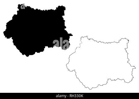 West Yorkshire (Regno Unito, Inghilterra, Metropolitan county) mappa illustrazione vettoriale, scribble schizzo West Yorkshire mappa Illustrazione Vettoriale