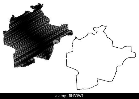 Provincia Haut-Lomami (Repubblica Democratica del Congo, Repubblica Democratica del Congo, la Repubblica democratica del Congo, Congo-Kinshasa) mappa illustrazione vettoriale, scribble schizzo Haut - Mappa Lomami Illustrazione Vettoriale