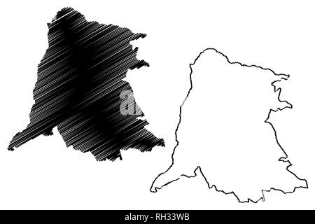 Provincia Equateuri (Repubblica Democratica del Congo, Repubblica Democratica del Congo, la Repubblica democratica del Congo, Congo-Kinshasa) mappa illustrazione vettoriale, scribble schizzo Provincia di Equateuri ma Illustrazione Vettoriale