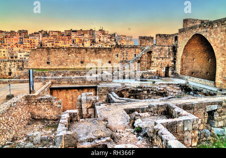 Cittadella di Raymond de Saint-Gilles a Tripoli in Libano Foto Stock