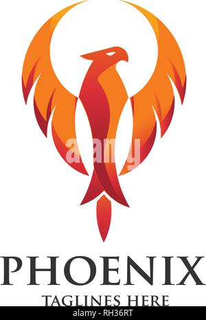 Il lusso di PHOENIX il concetto di logo, best phoenix bird logo design, Phoenix logo vettoriale,logo creativo di uccello mitologico Illustrazione Vettoriale