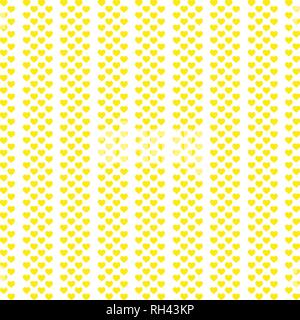 Giallo seamless modello cuore sfondo bianco .EPS 10 Illustrazione Vettoriale