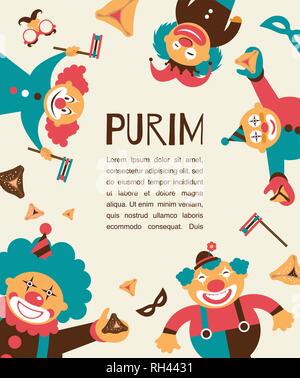 Purim template design, Jewih holiday illustrazione vettoriale Illustrazione Vettoriale