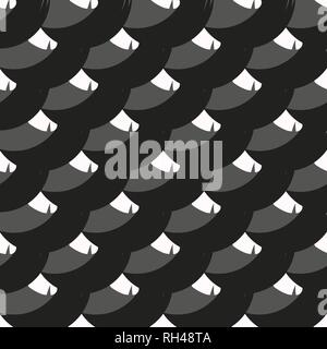 Sfondo geometrico con cerchi irregolari, linee di ricci. Abstract round seamless pattern. Vettore Illustrazione Vettoriale