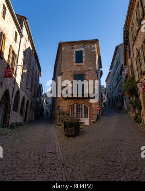 Vista della piccola città di Cordes-sur-Ciel, Foto Stock